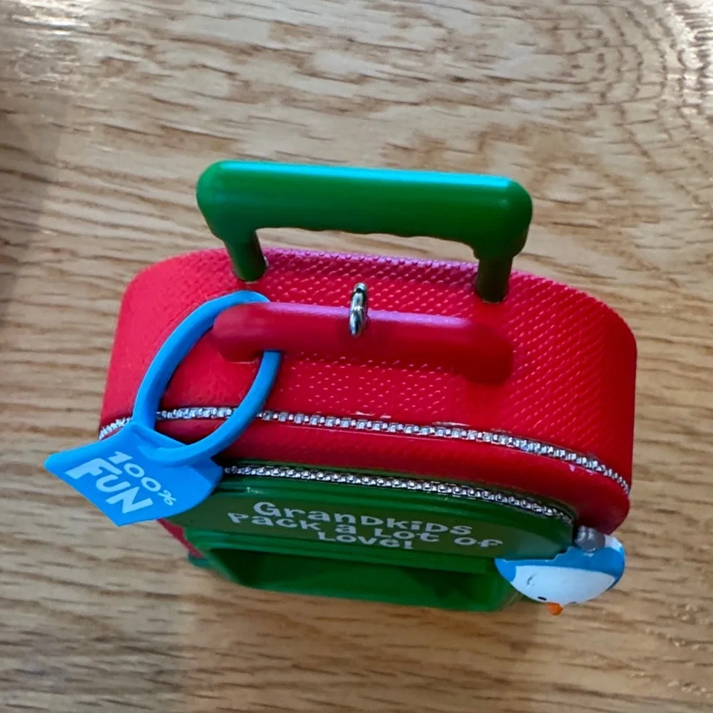 Hallmark Keepsake Traveling Grandparents Christmas Suitcase Photo Ornament 2015